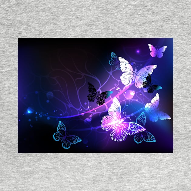 Violet Background with Night Butterflies by Blackmoon9